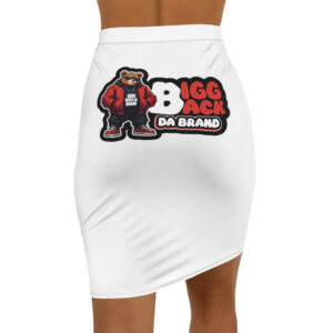 Bigg Back Da Brand Women’s White Mid Waist Pencil Skirt Graphic Bodycon Skirt