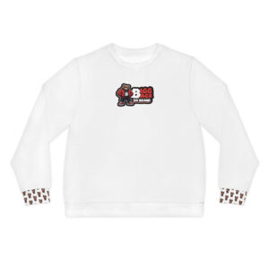 Bigg Back Da Brand White Unisex Crewneck Sweatshirt with Chest Logo and Oversized Back Print