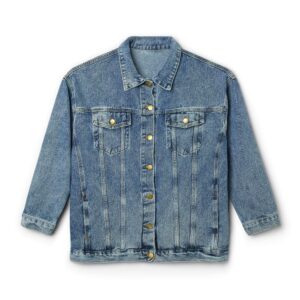 Bigg Back Da Brand WOMENS Blue Denim Jacket with Back Graphic