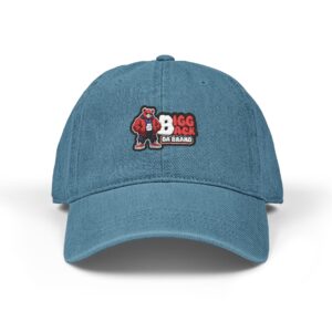 Bigg Back Da Brand Light Blue Denim Dad Hat Unisex Embroidered Cap