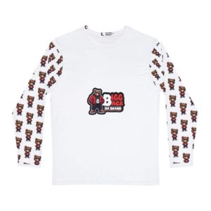 Bigg Back Da Brand White Long Sleeve Graphic T Shirt with Printed Sleeves