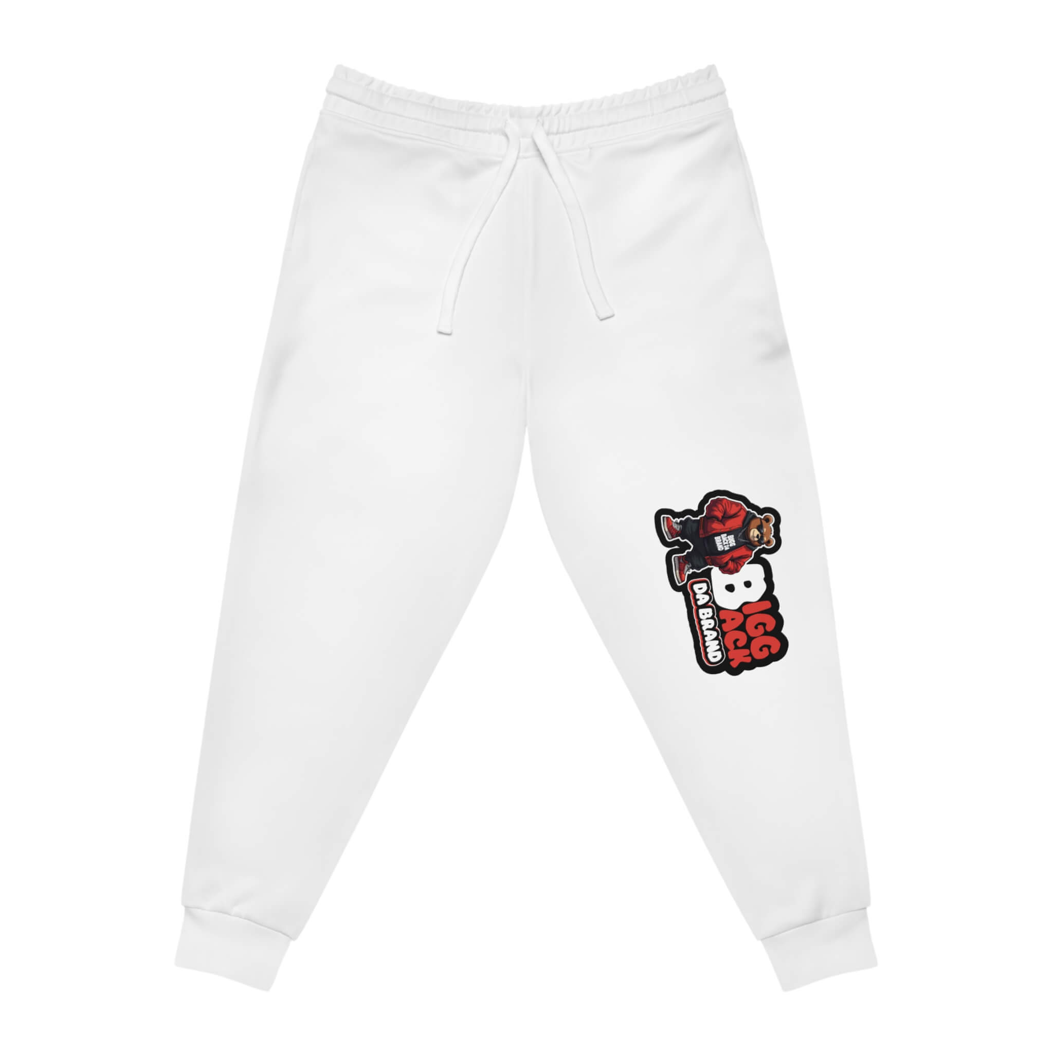Bigg Back Da Brand White Graphic Jogger Sweatpants Unisex Casual Pants