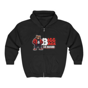 Bigg Back Da Brand Unisex Heavy Blend Full Zip Hooded Sweatshirt Black Graphic Hoodie