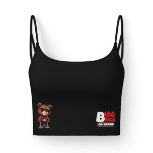 Bigg Back Da Brand WOMENS Black Luxe Bra Graphic Crop Top