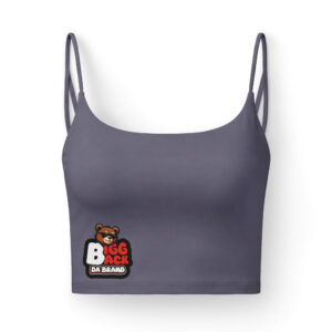 Bigg Back Da Brand Women’s Gray Luxe Bra Graphic Crop Top