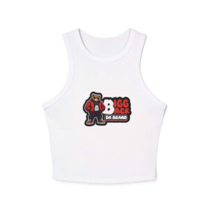 Bigg Back Da Brand Black Women’s Graphic Tank Top Ribbed Sleeveless Top