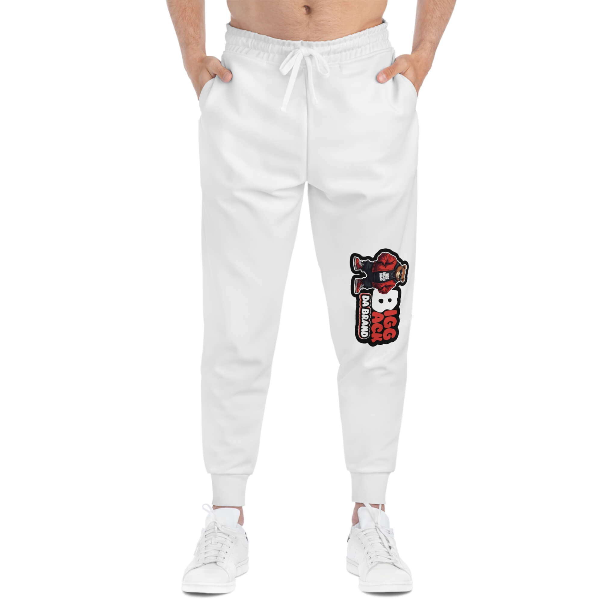Bigg Back Da Brand White Graphic Jogger Sweatpants Unisex Casual Pants
