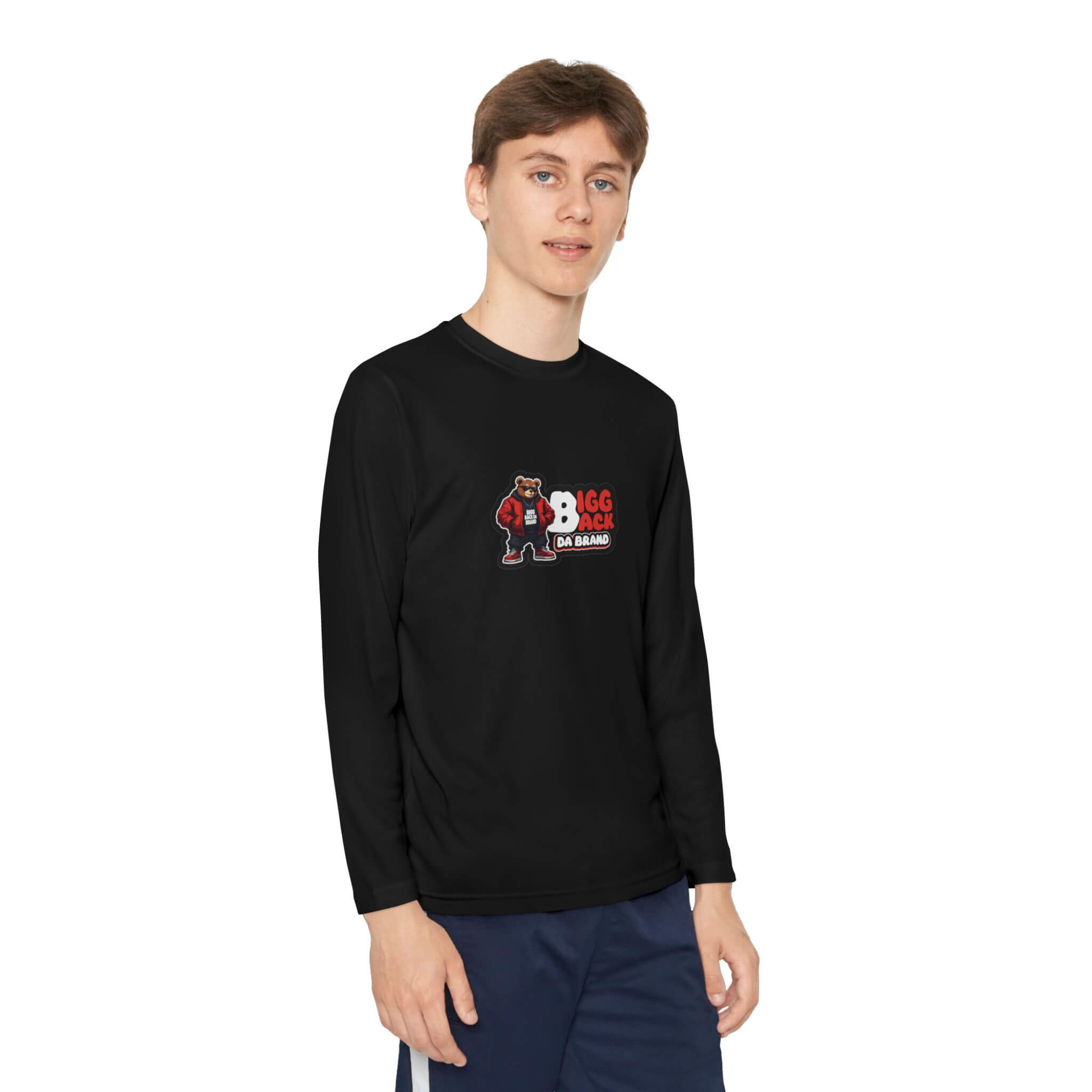 Bigg Back Da Brand Youth Grey Long Sleeve Graphic Tee