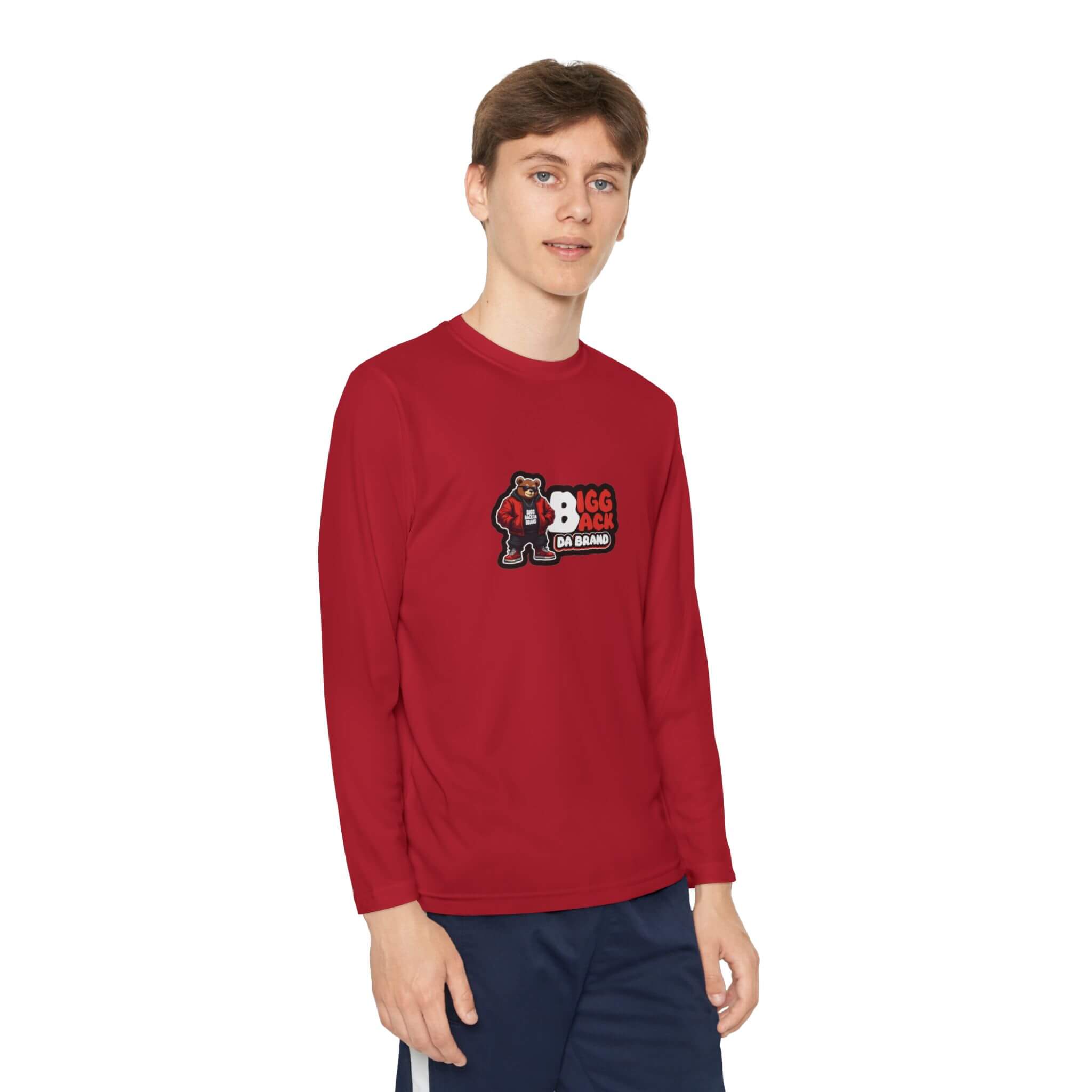 Bigg Back Da Brand Youth Grey Long Sleeve Graphic Tee