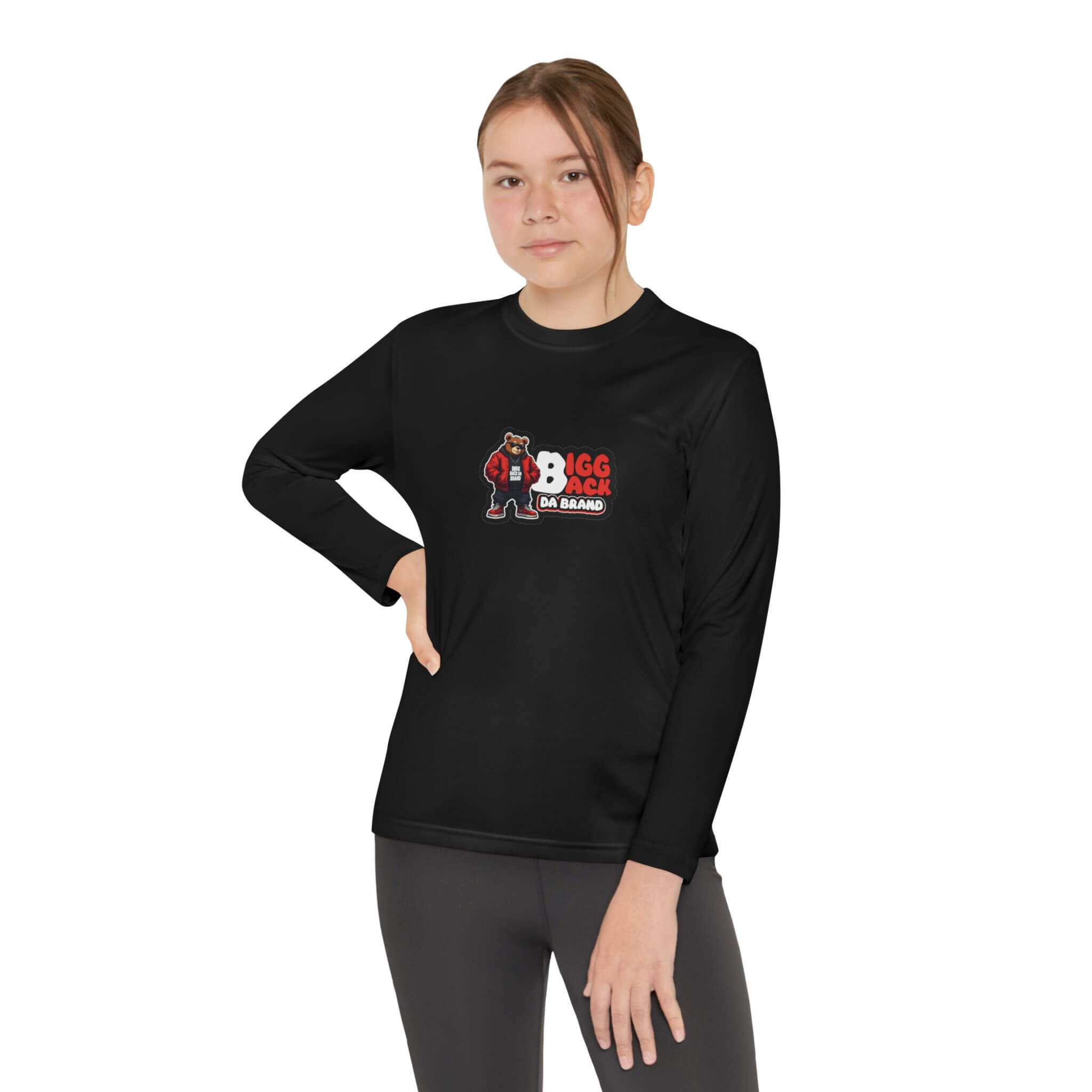 Bigg Back Da Brand Youth Grey Long Sleeve Graphic Tee