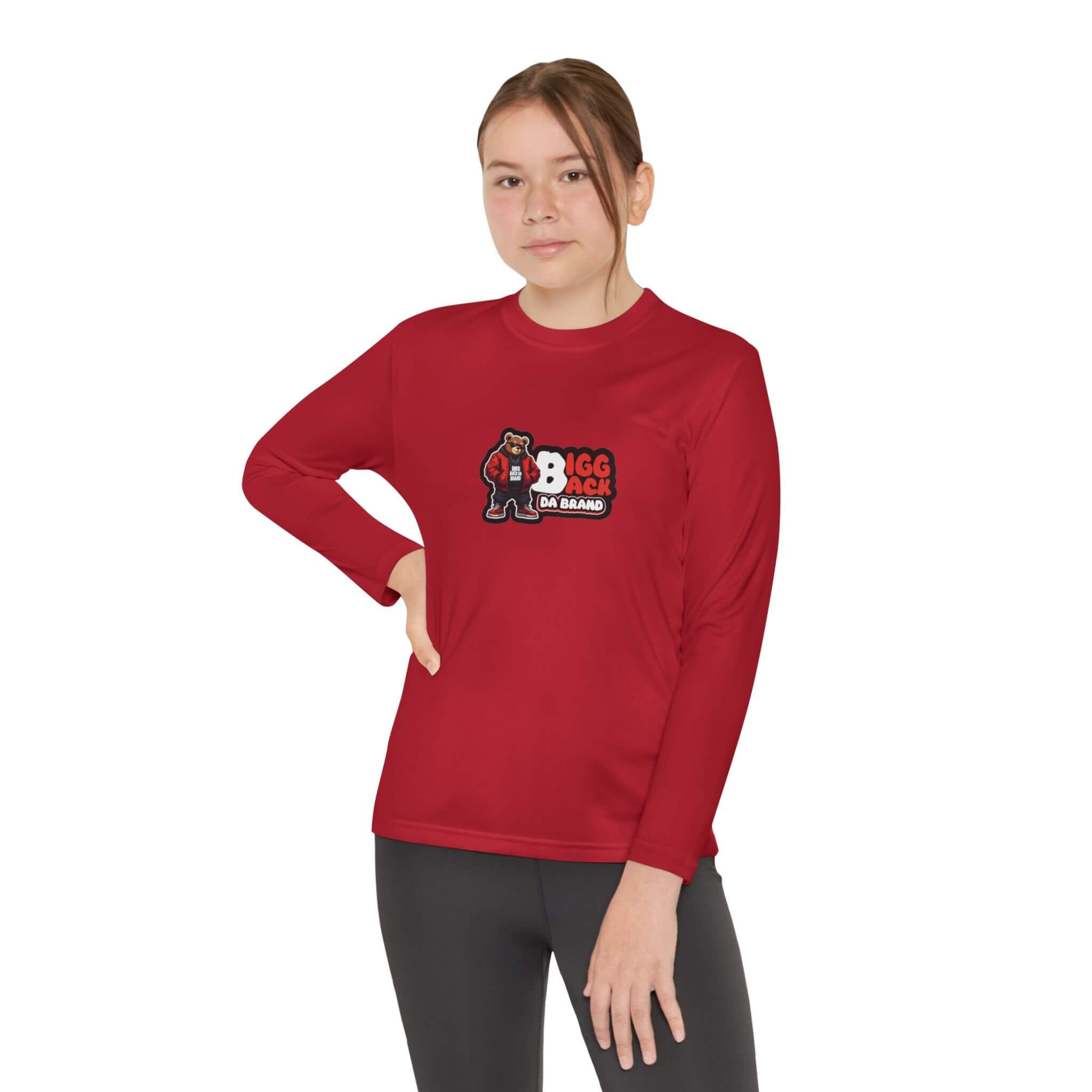 Bigg Back Da Brand Youth Grey Long Sleeve Graphic Tee