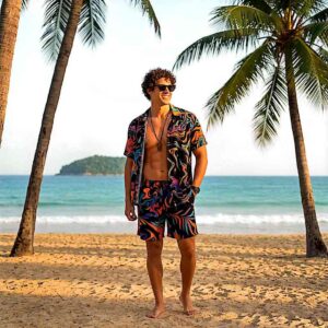 Big Back Tropical Swirl Beach Co-Ord Set