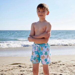 Bigg Back Kids Turtle Print Beach Shorts