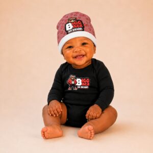 Bigg Back Heart Print Baby Beanie