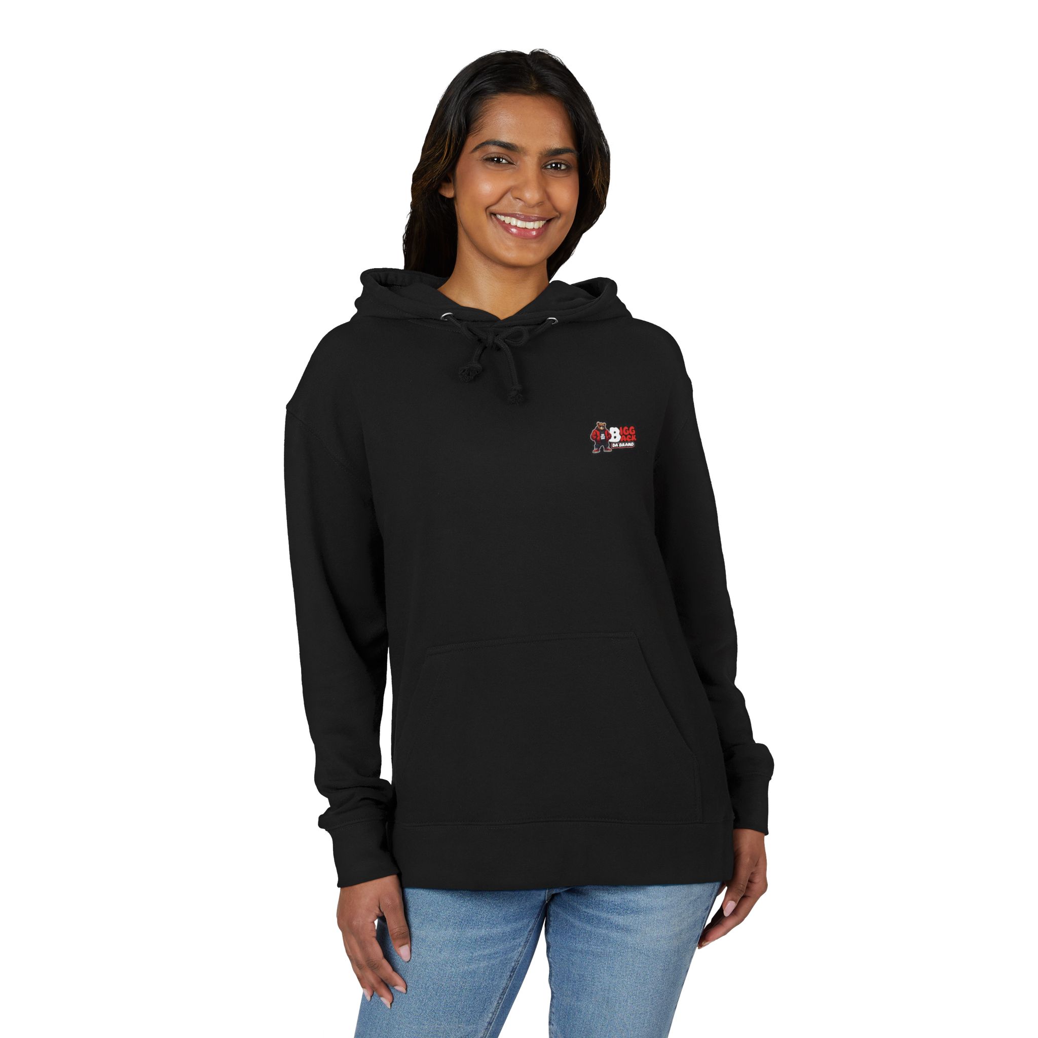 Bigg Back Da Brand Unisex Black Graphic Hoodie with Front and Back Print