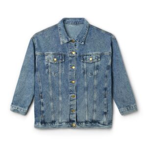 Bigg Back Da Brand WOMENS Blue Denim Jacket with Back Graphic