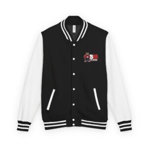 Bigg Back Da Brand MENS Black and White Varsity Jacket with Front and Back Print