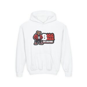 Bigg Back Da Brand Kids White Graphic Hoodie Casual Pullover Sweatshirt