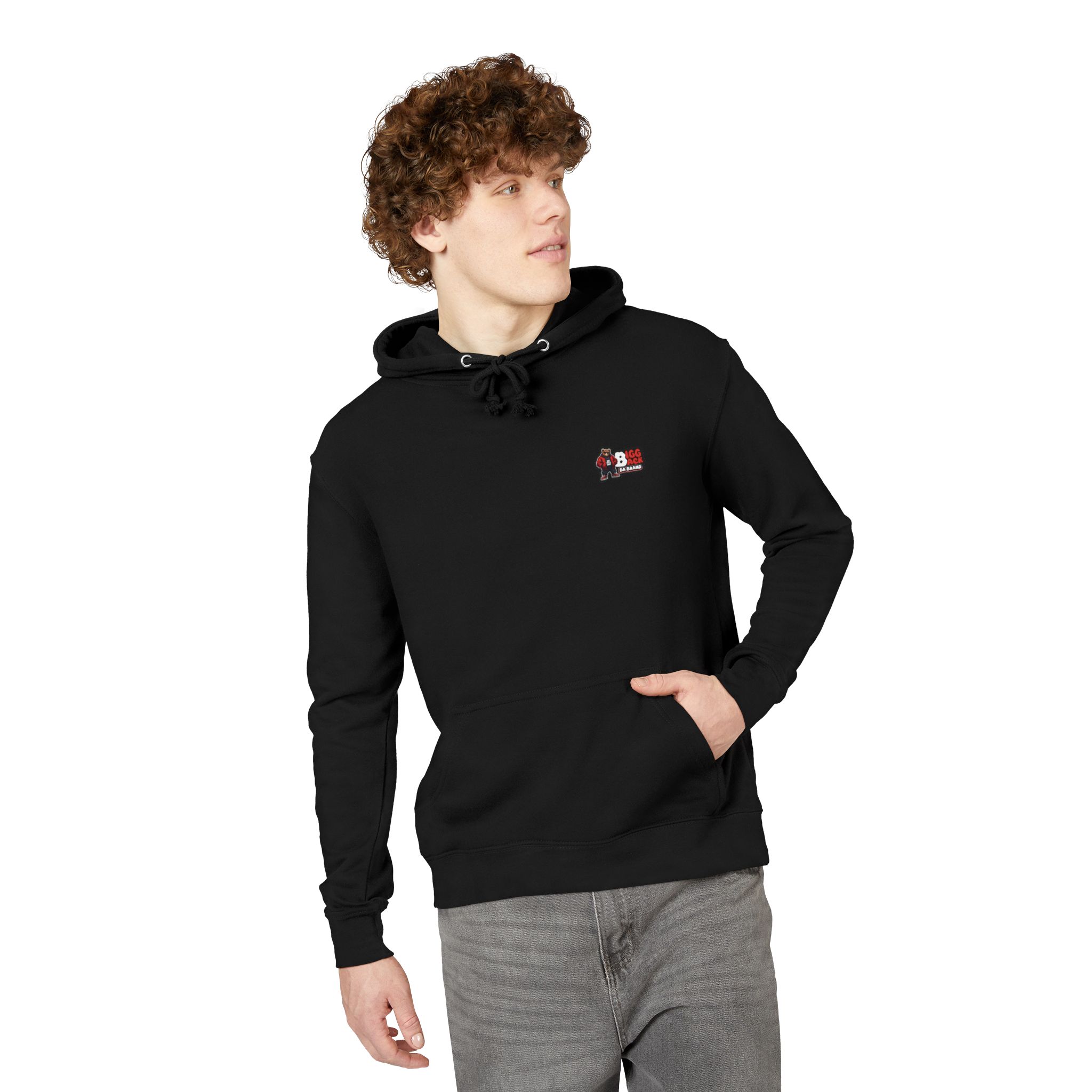 Bigg Back Da Brand Unisex Black Graphic Hoodie with Front and Back Print