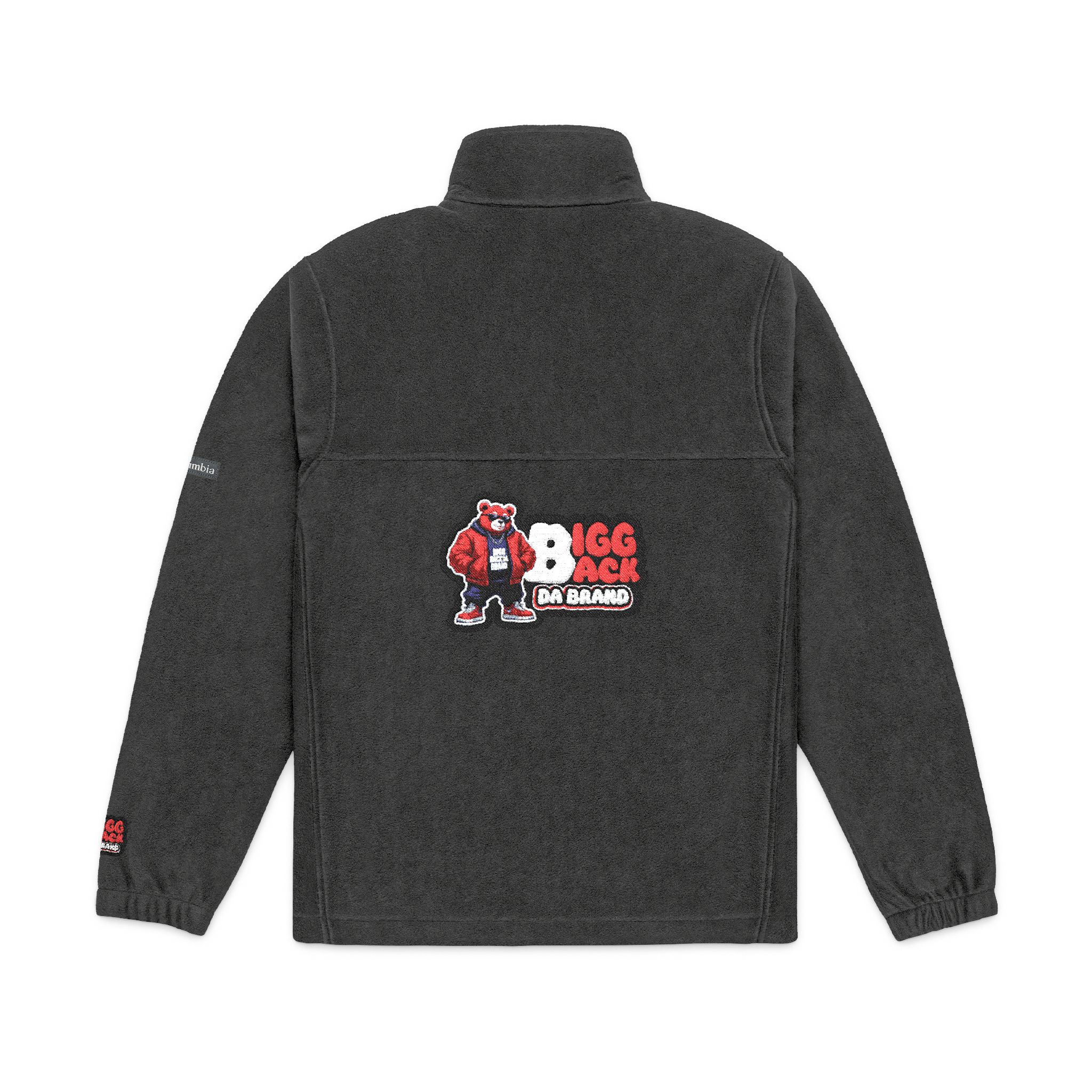 Bigg Back Da Brand Unisex Columbia Fleece Jacket Black Full Zip Outerwear