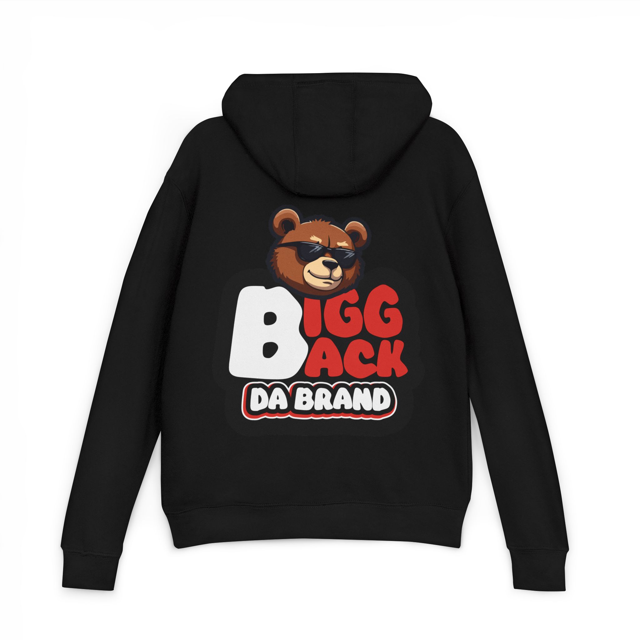 Bigg Back Da Brand Unisex Black Graphic Hoodie with Front and Back Print