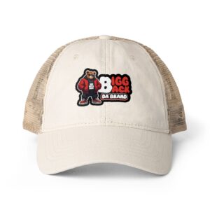 Bigg Back Da Brand Cream Trucker Hat Unisex Mesh Back Cap