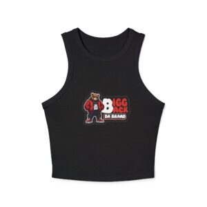 Bigg Back Da Brand Black Women’s Graphic Tank Top Ribbed Sleeveless Top