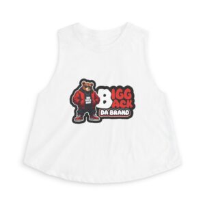 Bigg Back Da Brand White Women’s Graphic Crop Tank Top