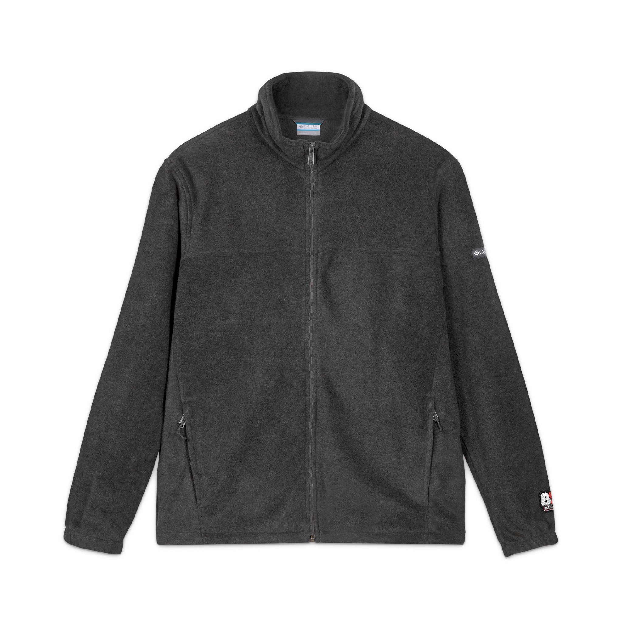 Bigg Back Da Brand Unisex Columbia Fleece Jacket Black Full Zip Outerwear