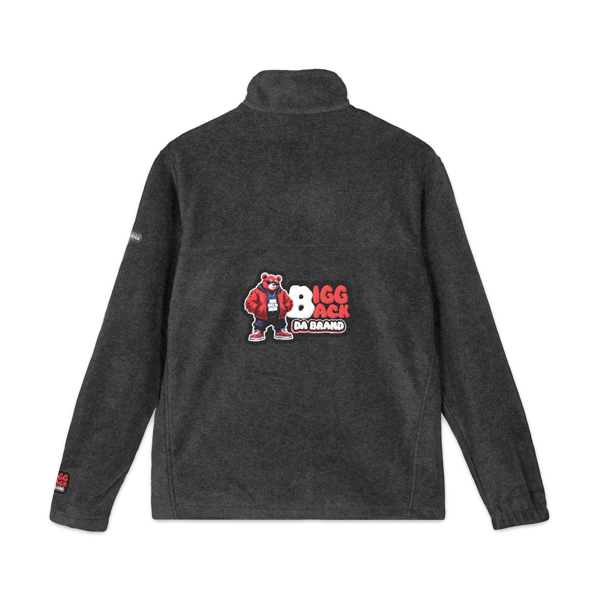 Bigg Back Da Brand Unisex Columbia Fleece Jacket Black Full Zip Outerwear
