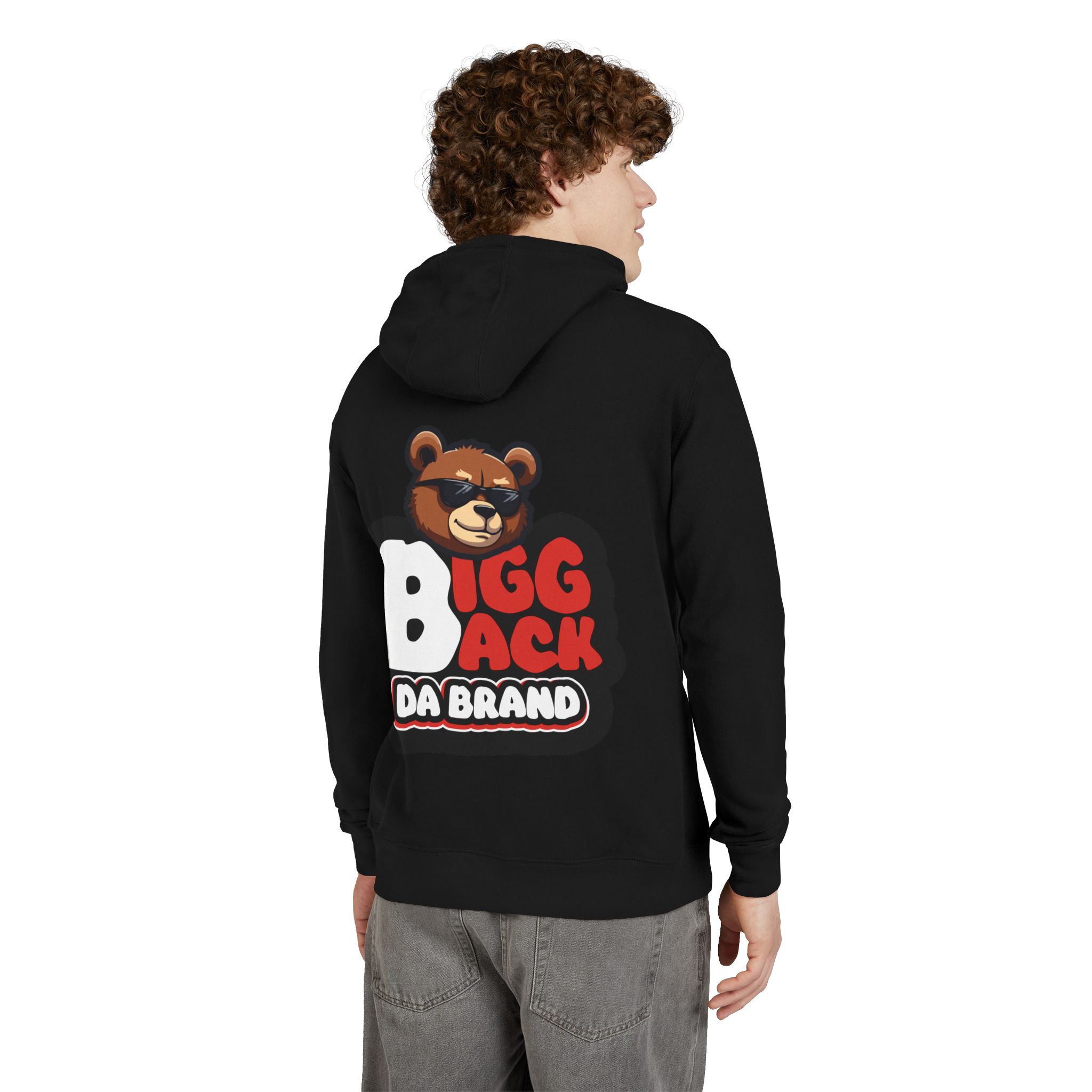 Bigg Back Da Brand Unisex Black Graphic Hoodie with Front and Back Print