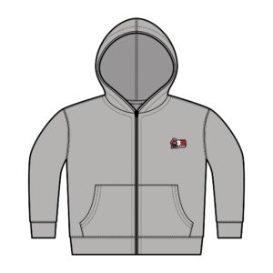 Bigg Back Da Brand Toddler Grey Bear Graphic Full Zip Fleece Hoodie
