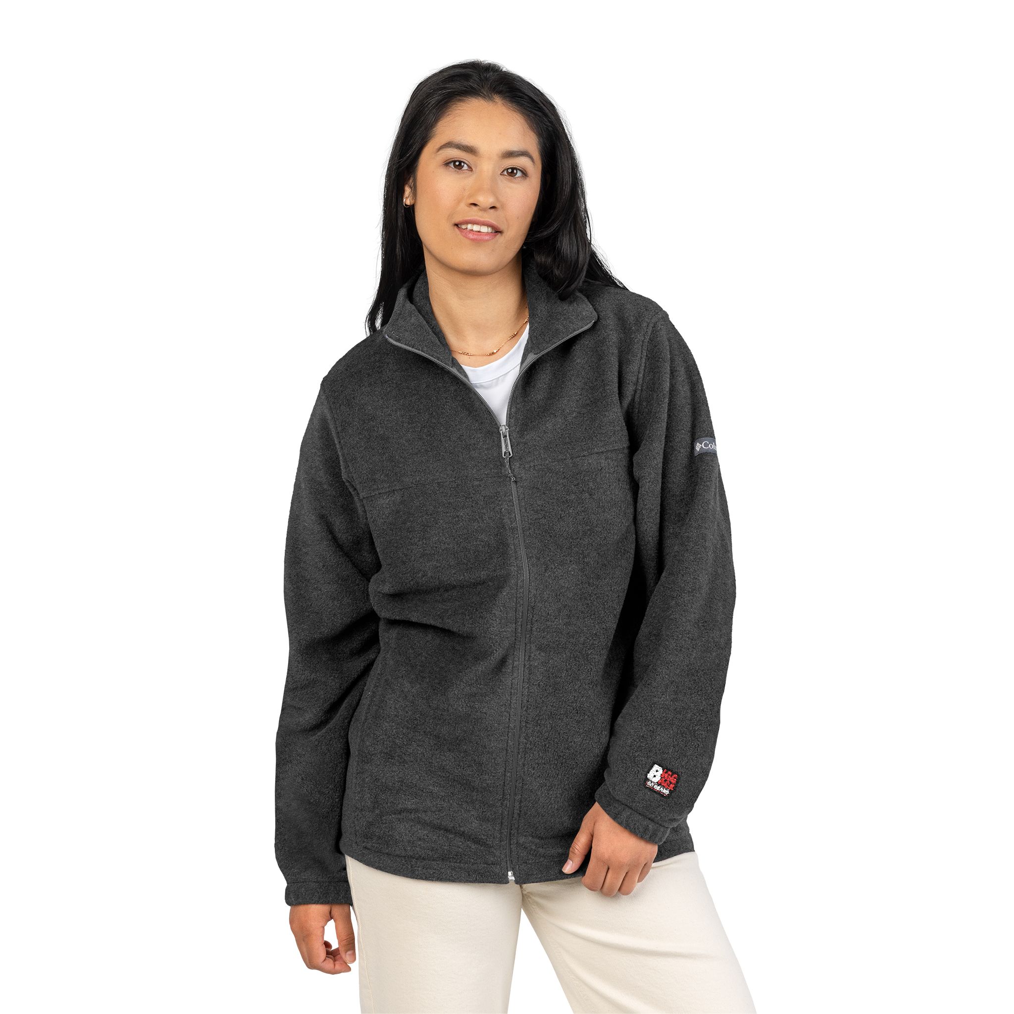 Bigg Back Da Brand Unisex Columbia Fleece Jacket Black Full Zip Outerwear