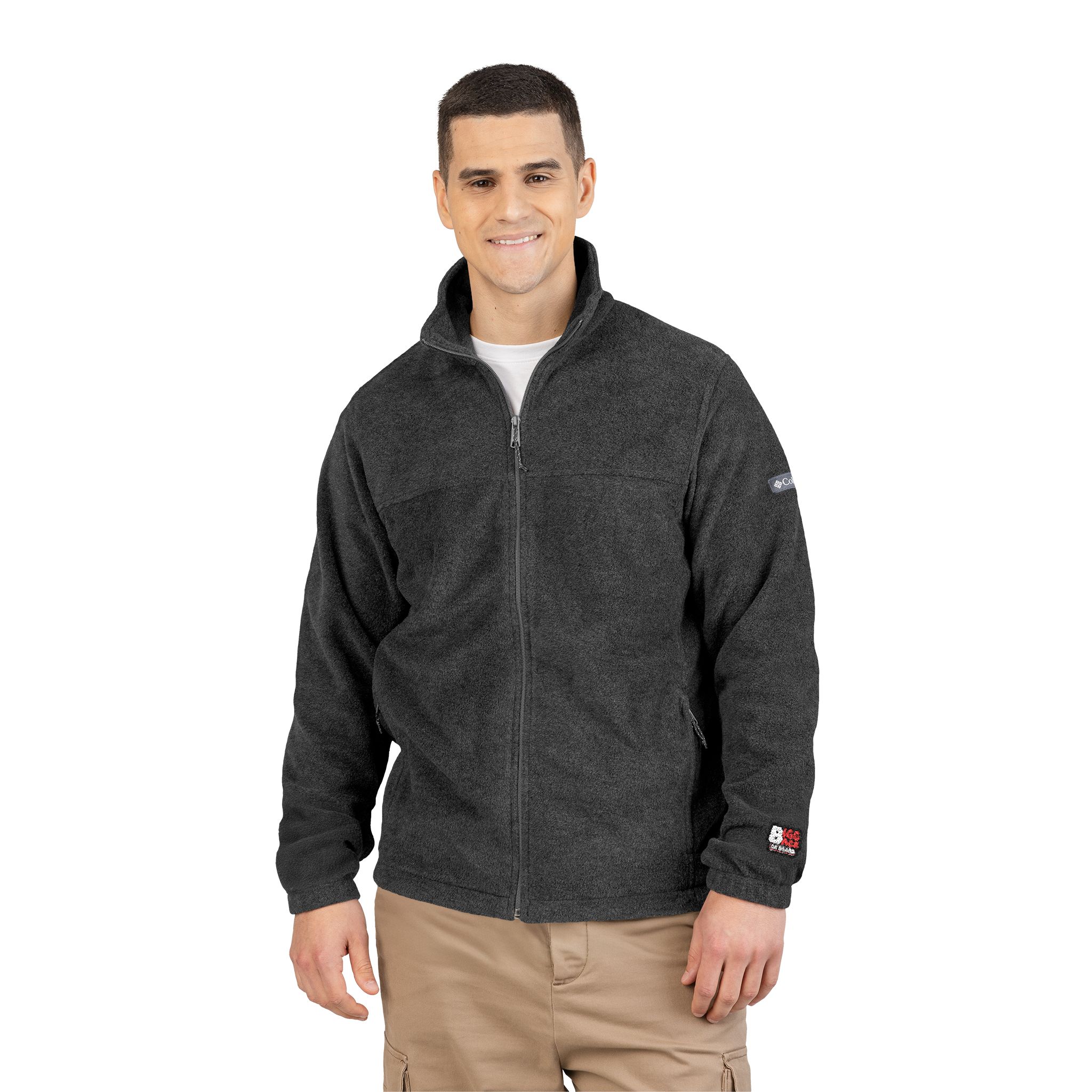 Bigg Back Da Brand Unisex Columbia Fleece Jacket Black Full Zip Outerwear