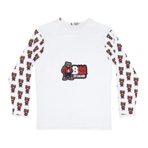 Bigg Back Da Brand White Long Sleeve Graphic T Shirt with Printed Sleeves